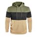 Men's Long Sleeve Casual Hoodie With Color Block Design - Comfortable & Stylish Pullover Sweatshirt For Fall & Winter_viptrois.com