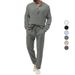 Men's Clothing Autumn New Products Hot Selling Men's Solid Color Casual T Shirt Long Sleeved Shirt Trousers Suit_viptrois.com