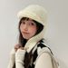 Korean Handmade Crochet For Women's Ear Scarf, One Piece Knitted Headband Hat, Winter Warm Flying Hat_viptrois.com