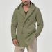 Men's Stylish Trench Coat With Double Breasted Design, Mid-Length Cotton Blend Jacket For Spring & Autumn, Slim Fit Casual Coat_viptrois.com