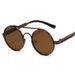 Punk Retro Round Frame Sunglasses - Exquisite Spring Temple Design Fashion Sunglasses For Women_viptrois.com