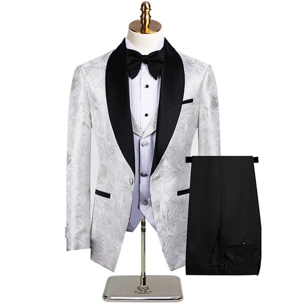 Men's Clothing Jacquard Three Piece Suit_viptrois.com