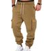 Men's Vintage Cargo Pants – Loose Fit Multi-Pocket Drawstring Trousers For Casual Streetwear_viptrois.com