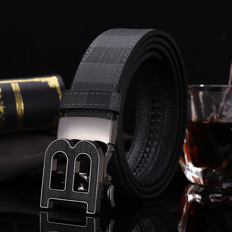 VOOTHOSTU High Quality Brand Designer Plaid Belts Male Automatic business Men belts Genuine Leather Belt for men Strap Jeans F0062_viptrois.com