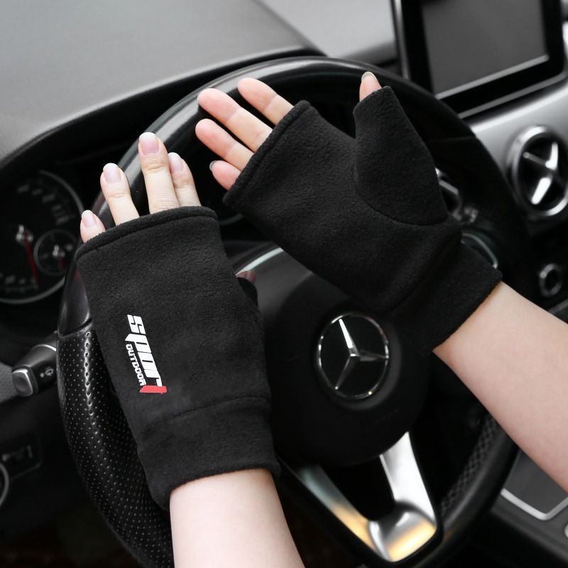 Unisex Winter German velvet plus velvet thickened touch screen windproof cold proof bicycle skiing cycling sports outdoor warm gloves_viptrois.com