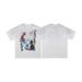 American Street Style Spray-painted Faded Pure Cotton 300g Cartoon Print Men's Loose Casual Short-sleeve Shirt_viptrois.com