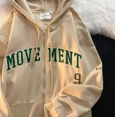 2022 New Zipper Hoodie Letter Youth Hooded Sweatshirt Unisex Jacket Top_viptrois.com