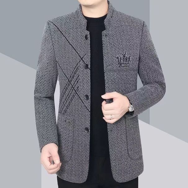 Essential For Autumn Winter Middle Aged And Winter Coat, Stand Up Collar Jacket, Casual Autumn Men's Coat_viptrois.com