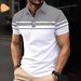 Cross-Border Fashion 3DPolo Shirt Summer Simple Pattern Printed Short Sleeve T-Shirt Casual Top Striped Men's Clothing_viptrois.com