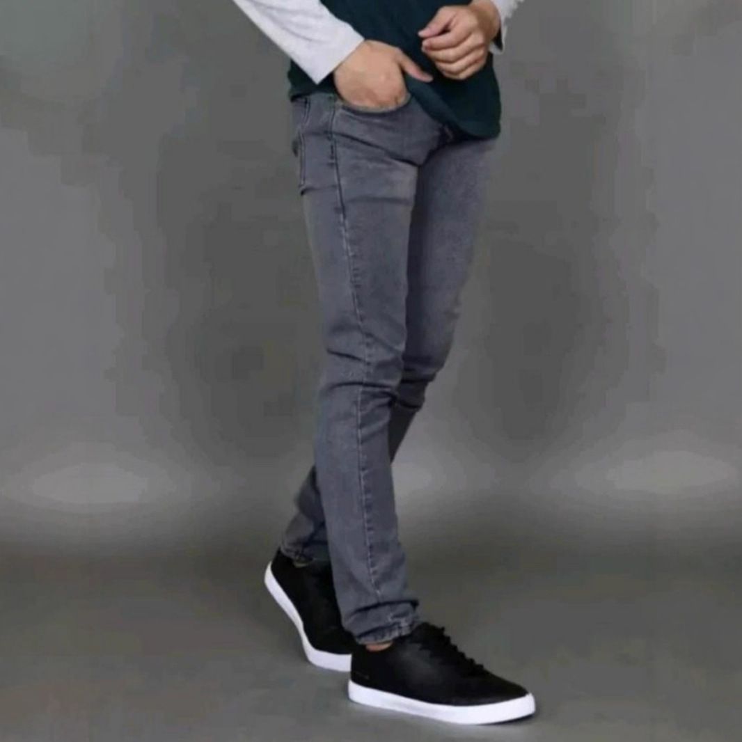 Men's Slim Fit Stretch Jeans Skinny Trousers Mid-Rise Waist Lightweight Summer Denim Distressed Wash_viptrois.com