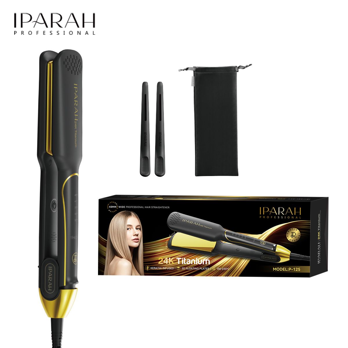 P-125 European Standard Electric Large Panel High Temperature Digital Display Straightener For Hair Salons_viptrois.com