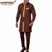 Men's clothing African ethnic solid color cotton men's casual jacket + pants_viptrois.com