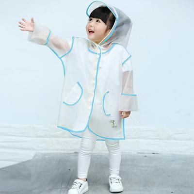 Kids Raincoat Waterproof Rain Poncho Clear Transparent Children Kindergarten School Student Rainsuit Protective Poncho C_viptrois.com