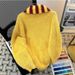 Letter Jacquard College Style Scarf Sweater Men's Autumn/Winter New Loose Knitted Sweater For Warmth_viptrois.com