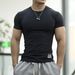 Men's Clothing Fitness Clothes Sportswear Short Sleeved Running Training Cycling High Elastic Quick Drying Clothes Tight Fitting Muscle_viptrois.com