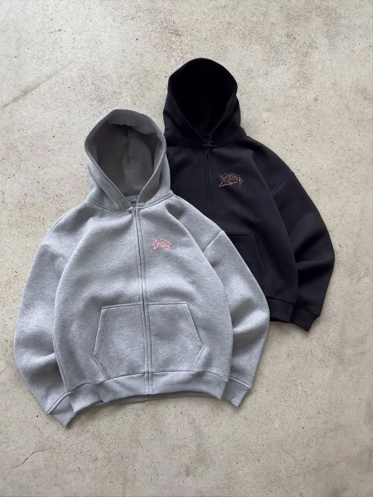 Men's Clothing Men's Trendy Hooded Sweatshirt Set With Multi Color Graffiti Logo Print_viptrois.com