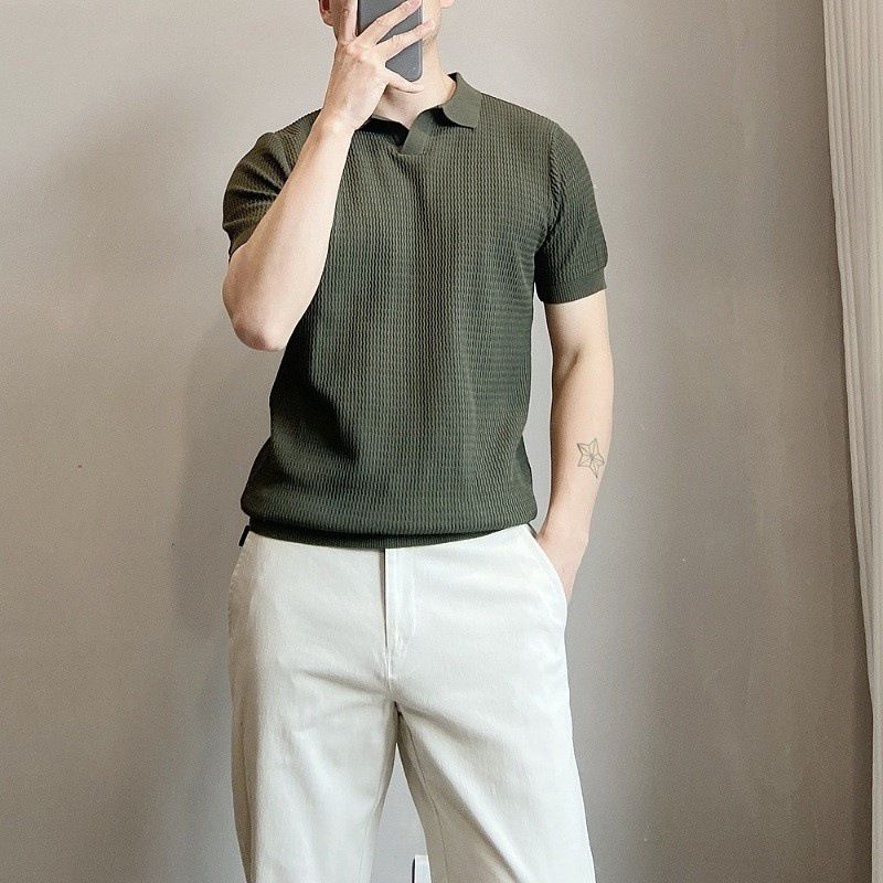 Men's Slim-Fit Ice Silk Polo Shirt – Breathable Short-Sleeve Business Casual Top (M-3XL, Moisture-Wicking, Lightweight, Machine Washable)_viptrois.com