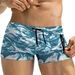 Men's Clothing New Blue Camouflage Print Zipper Tether Four Corner Men's Swimming Beach Pants_viptrois.com