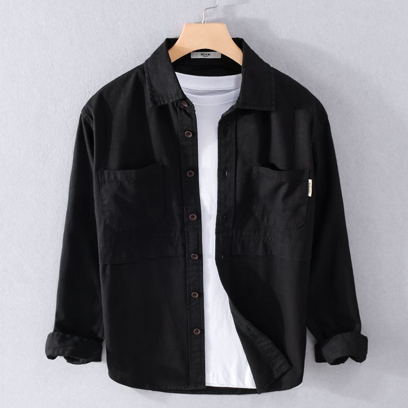 Autumn Workwear Men's Casual Shirt Pure Cotton Loose And Comfortable Youth Jacket Shirt Trendy Men's Top_viptrois.com