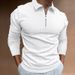 Men's Clothing Zipper Polo Autumn Sports Fitness Leisure Stand Up Collar Elastic Long Sleeve Zipper Polo_viptrois.com