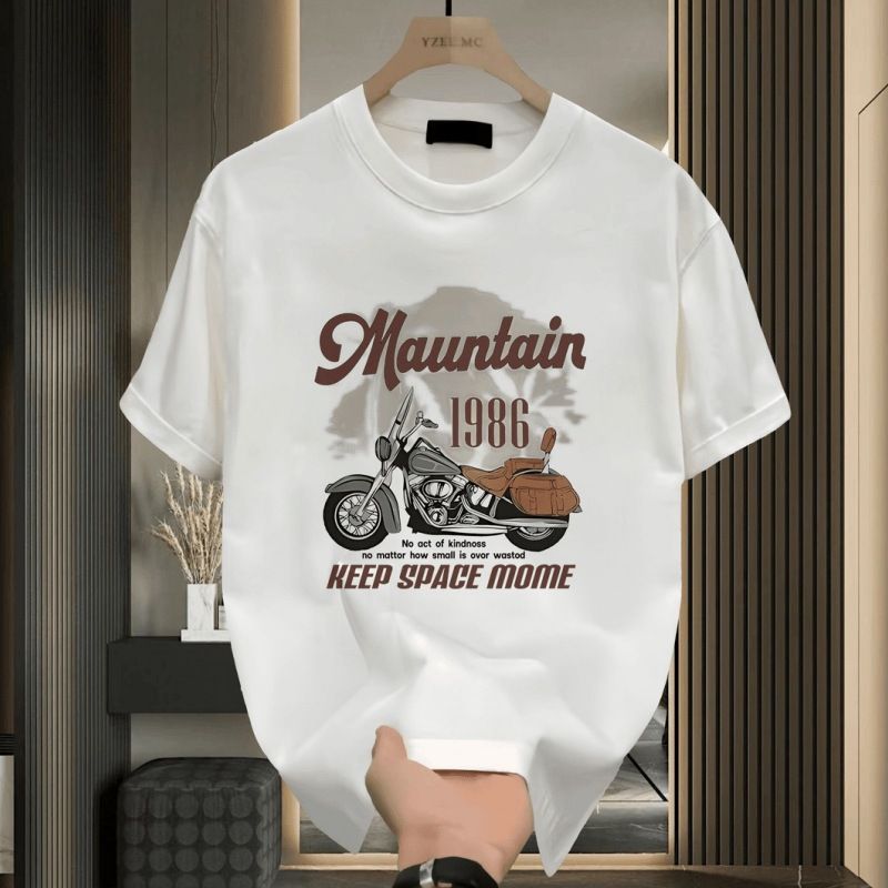 Men's Clothing Combed Cotton Short Sleeved T Shirt Men's Summer New Heavy 220g Loose Niche Casual Round Neck Trendy Top_viptrois.com