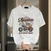 Men's Clothing Combed Cotton Short Sleeved T Shirt Men's Summer New Heavy 220g Loose Niche Casual Round Neck Trendy Top_viptrois.com