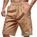 Men's Clothing Solid Color Linen Breathable Casual Shorts Pants_viptrois.com