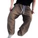 Men's Clothing Men's Textured Island Style Seersucker Plaid Casual Pants High Street Fashion Loose Wide Leg Trousers Spring Summer_viptrois.com