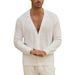 Men's Knitted Button Long Sleeved Shirts Autumn And Winter New Men's Breathable Shirt Tops_viptrois.com