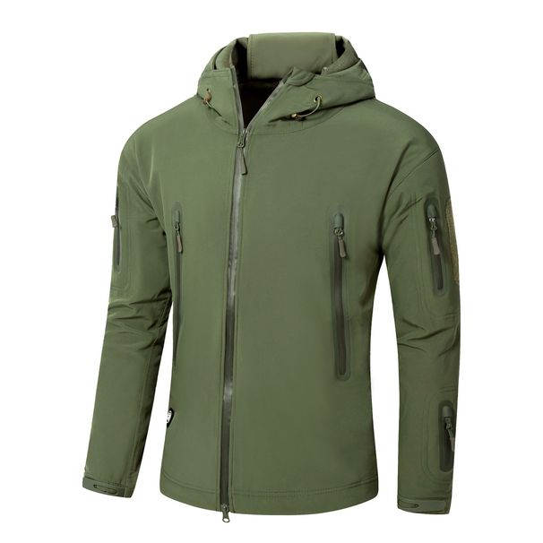 Man's clothing Full pressure rubber sharkskin soft-shell waterproof jacket outdoor top for men_viptrois.com