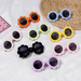 0-24 Months Polarizrd Round Sun Flexible Bendable Flower Baby Polarized Sunglasses with Strap for Newborn Infant_viptrois.com