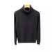 Pure Black Sweater Men's Autumn And Winter New Casual Stretch Bottoming Shirt Slim Youth Turn High Coll Fleece-lined_viptrois.com