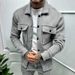 2025 Autumn European And American Men's Fashion Casual Solid Color Button Pocket Long Sleeve Jacket Fleece Casual Jacket_viptrois.com