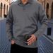 Nordmann Cross-Border Autumn Winter Hot-Selling Men's Long Sleeve Textured Collar Button Casual Polo Shirt_viptrois.com