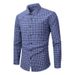 Men's Clothing Men's Casual Long Sleeve Shirt - Soft Cotton Blend Plaid Shirt, Relaxed Fit, Versatile Daily Wear For Autumn_viptrois.com