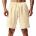 Amekaji Men's Drawstring Shorts - Loose Fit Workout Jogger Shorts With Side Pockets For Gym & Casual Wear_viptrois.com