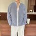 Men's Clothing light mature style knitted sweater tops men's jacket autumn and winter new style solid color versatile zipper design cardigan sweater_viptrois.com