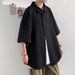 Men's Clothing Summer Ins Trendy Couple Outfit Versatile Loose Handsome Green Work Shirt Men's Short Sleeved Casual Shirt Jacket_viptrois.com