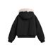 2025 Winter New American Thickened Short Cotton Coat With Fur Collar For Men And Women, Little Style Solid Color_viptrois.com