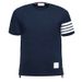 TB color-woven four-bar stripe trendy brand half-sleeved pure cotton summer round neck short-sleeved T-shirt men's casual versatile trend_viptrois.com