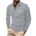 Nordmann INS Spring Autumn Fashion Men's Long Sleeve Plaid Polo Shirt With Button Pockets And Zipper Design_viptrois.com