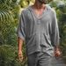 Men's Clothing Men's Cotton And Linen Loose Casual Suit Holiday Clothing Cotton And Linen T Shirt Shorts Suit_viptrois.com