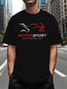 Maglietta Uomo 180g Cotone Puro Stampa 3D MOTORSPORT Stile Corsa, Collo Tondo Versatile Per Sport, Uso Quotidiano E Regalo Halloween_viptrois.com