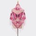 New Tassel Triangle Scarf Solid Color Hollow Lace Butterfly Embroidery Triangle Shawl Scarf For Women_viptrois.com