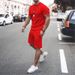 Men's Clothing Men's Casual Sports Short Sleeved Shorts Street Sports Round Neck Suit Multi Color_viptrois.com