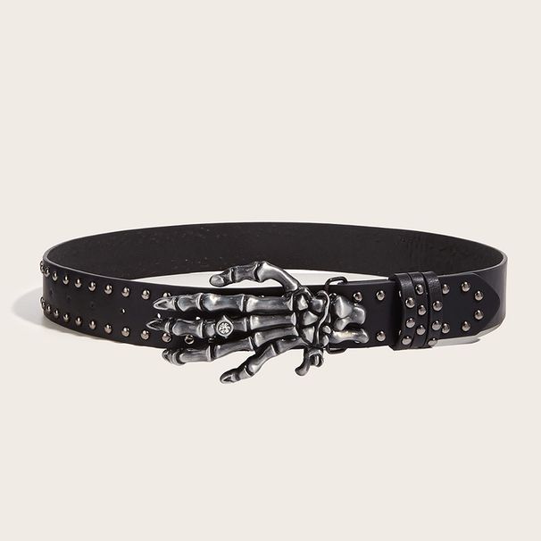 2025 Designer Gürtel Für Frauen Hohe Qualität Luxus Marke Punk Goth Niet Schwarz Jeans Unisex Männer Gürtel Pfote Schädel Schnalle Bund Mann_viptrois.com