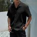 Men's Clothing Summer Short Sleeved Men's Shirt Breathable Lapel Sports Casual Shirt_viptrois.com