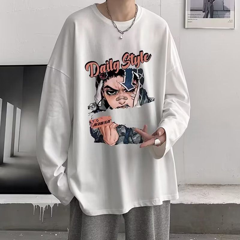 Long Sleeved T-Shirt For Boys In Spring Autumn Round Neck Fashion, Casual And Versatile, Handsome Base Shirt, Loose_viptrois.com
