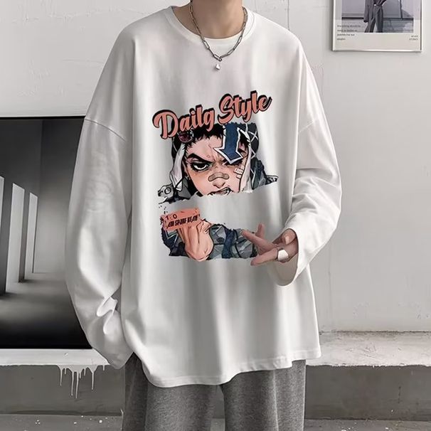 Long Sleeved T-Shirt For Boys In Spring Autumn Round Neck Fashion, Casual And Versatile, Handsome Base Shirt, Loose_viptrois.com