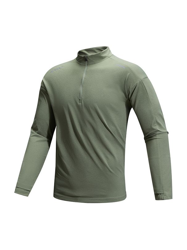 Men's Clothing Trendy Outdoor Light Quick Drying Sports Long Sleeved T Shirt Elastic Anti Wrinkle Running Fitness Casual Tops_viptrois.com